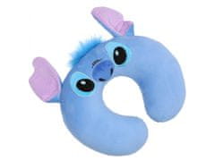 sarcia.eu Stitch Disney Croissant cestovní polštářek s ušima modrý, měkký 32x32 cm 