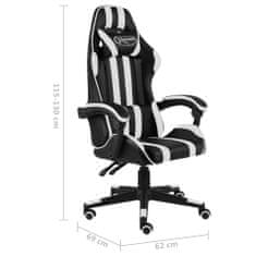 Greatstore Herní židle černobílá umělá kůže