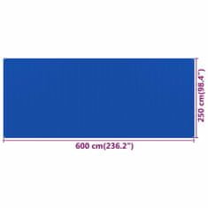 Greatstore Koberec do stanu 250 x 600 cm modrý HDPE