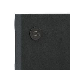 Greatstore Válenda s USB černá textil 90 x 200 cm