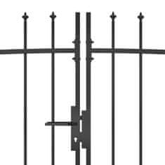 Greatstore Zahradní plotová brána s hroty 5 x 2,25 m černá