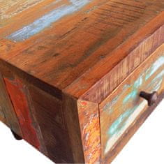 Greatstore Konferenční stolek zaoblený tvar 1 zásuvka recyklované dřevo