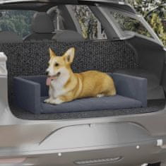 Greatstore Pelíšek pro psy do kufru auta šedý 70 x 45 cm lněný vzhled