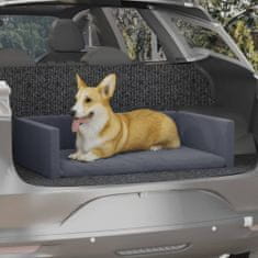 Greatstore Pelíšek pro psy do kufru auta šedý 90 x 60 cm lněný vzhled
