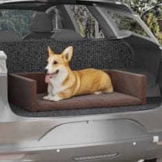 Greatstore Pelíšek pro psy do kufru auta hnědý 90 x 60 cm lněný vzhled