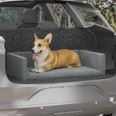 Greatstore Pelíšek pro psy do kufru auta světle šedý 90x60 cm lněný vzhled