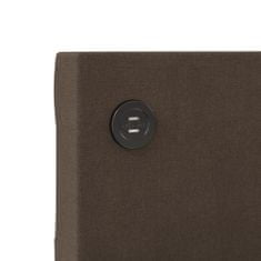 Greatstore Válenda s USB tmavě hnědá textil 90 x 200 cm