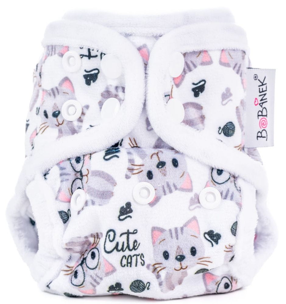 Bobánek Novorozenecké svrchní kalhotky extra jemné patentky - Cute cats