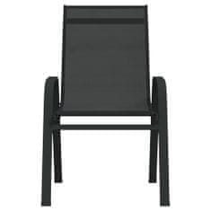 Vidaxl Stohovatelné zahradní židle 2 ks černé textilenová tkanina