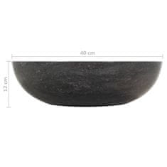Greatstore Koupelnová skříňka masivní teak s umyvadlem mramorové černé