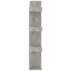 Greatstore Knihovna betonově šedá 48 x 25,5 x 140 cm dřevotříska