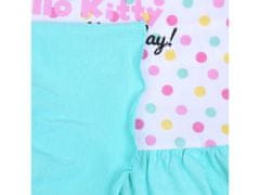 Tyrkysovo-bílá dívčí tunika s barevnými puntíky a potiskem Hello Kitty 7 let 122 cm