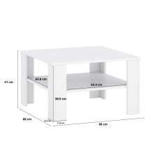 Target Home Konferenční stolek do obývacího pokoje 68x68 cm, bílý
