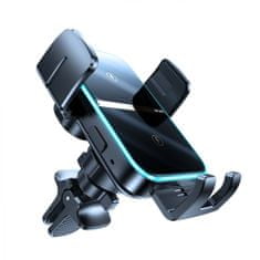 Joyroom Dual-Coil Vent držák na mobil do auta, Qi nabíječka 15W, černý