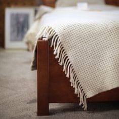 ViaWood Manželská postel z masivu (olše) rovné opěradlo NATURAL