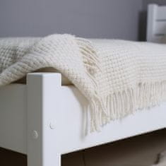 ViaWood Manželská postel z masivu (olše) rovné opěradlo NATURAL
