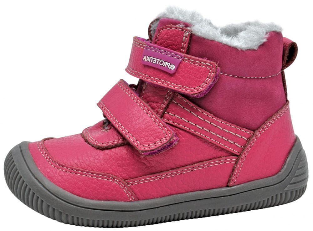 Protetika dívčí zimní kotníčková barefoot obuv Tyrel Koral růžová 28