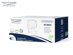 Aqua Crystalis AC-MAX+ filtrační patrona (náhrada filtru Brita Maxtra+) - 4 kusy