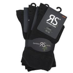 RS klasické unisex hladké bambusové antibakteriální ponožky 31001 3-pack, černá, 43-46