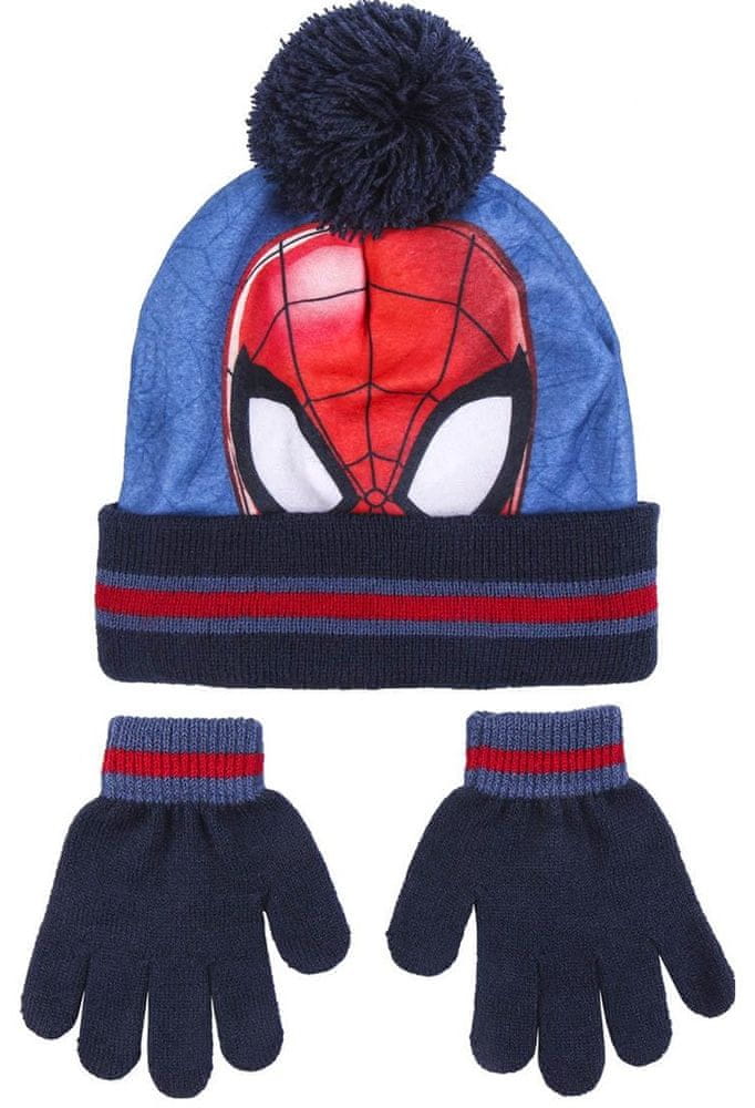 Disney chlapecký tmavě modrý set čepice a rukavic Spiderman 2200009614 4-8 let