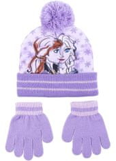 Disney dívčí fialový set čepice a rukavic Frozen 2200009618 4-8 let