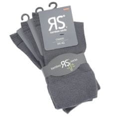 RS klasické unisex hladké bambusové antibakteriální ponožky 31001 3-pack, tmavě šedá, 35-38