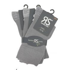 RS klasické unisex hladké bambusové antibakteriální ponožky 31001 3-pack, světle šedá, 43-46