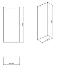 CERSANIT Boční stěna k posuvným dveřím crea 90x200, čiré sklo (S900-2614)