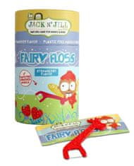 Jack N´ Jill Zubní nit pro děti Fairy Floss s jemnou jahodovou příchutí 30 ks