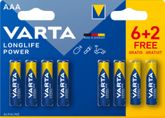Varta Baterie Longlife Power 6+2 AAA 4903121428
