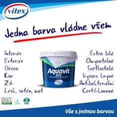 Vitex Aquavit ECO - Bílý lesk (2,5 litrů) - certifikovaný antibakteriální email na dřevo a kov