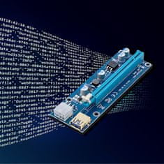Qoltec PCI-E Riser 1x - 16x | USB 3.0 | ver. 009S | SATA / PCI-E 6 pinů