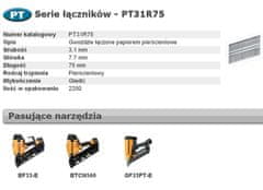Bostitch BOSTITCH HŘEBÍKY PT 33` 3,1 x 75mm KROUŽEK 2200 ks.