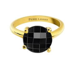 Pierre Lannier Pozlacený prsten s černým achátem Multiples BJ06A323 (Obvod 52 mm)