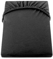 DecoKing Bavlněné jersey prostěradlo s gumou Amber černé, velikost 140-160x200+30