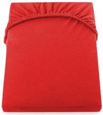DecoKing Bavlněné jersey prostěradlo s gumou Amber červené, velikost 200-220x200+30