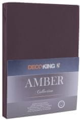 DecoKing Bavlněné jersey prostěradlo s gumou Amber čokoládové, velikost 100-120x200+30