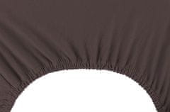 DecoKing Bavlněné jersey prostěradlo s gumou Nephrite čokoládové, velikost 120-140x200+30