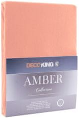 DecoKing Bavlněné prostěradlo AmeliaHome AMBER broskvové, velikost 200-220x200+30