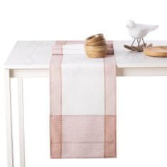 AmeliaHome Běhoun na stůl LILLE růžovo-bílý, velikost 30x120