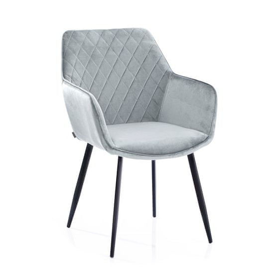 HOMEDE Designová židle Vialli stříbrná