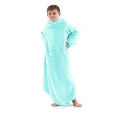 DecoKing Dětská deka s rukávy Lazy tyrkysová, velikost 90x105