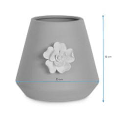 AmeliaHome Keramická váza Lusitiono šedá, velikost 13x13x12