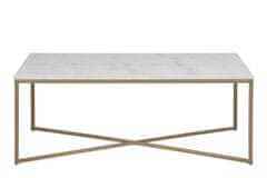 Actona Konferenční obdélníkový stolek Alisma mramor bílý/mosaz