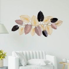 Hanah Home Nástěnná kovová dekorace Listy 120x61 cm vícebarevná