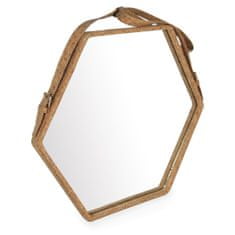 HOMEDE Nástěnné zrcadlo Ebi II přírodní, velikost 39,2x34,3x3