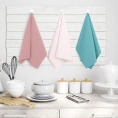 AmeliaHome Sada kuchyňských ručníků Letty Plain - 9 ks růžová/tyrkysová, velikost 50x70