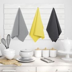 AmeliaHome Sada kuchyňských ručníků Letty Plain - 9 ks šedá/žlutá, velikost 50x70