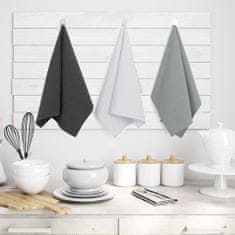 AmeliaHome Sada kuchyňských ručníků Letty Plain - 3 ks šedá, velikost 50x70
