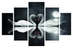 Hanah Home Vícedílný obraz Swan Lake 92 x 56 cm